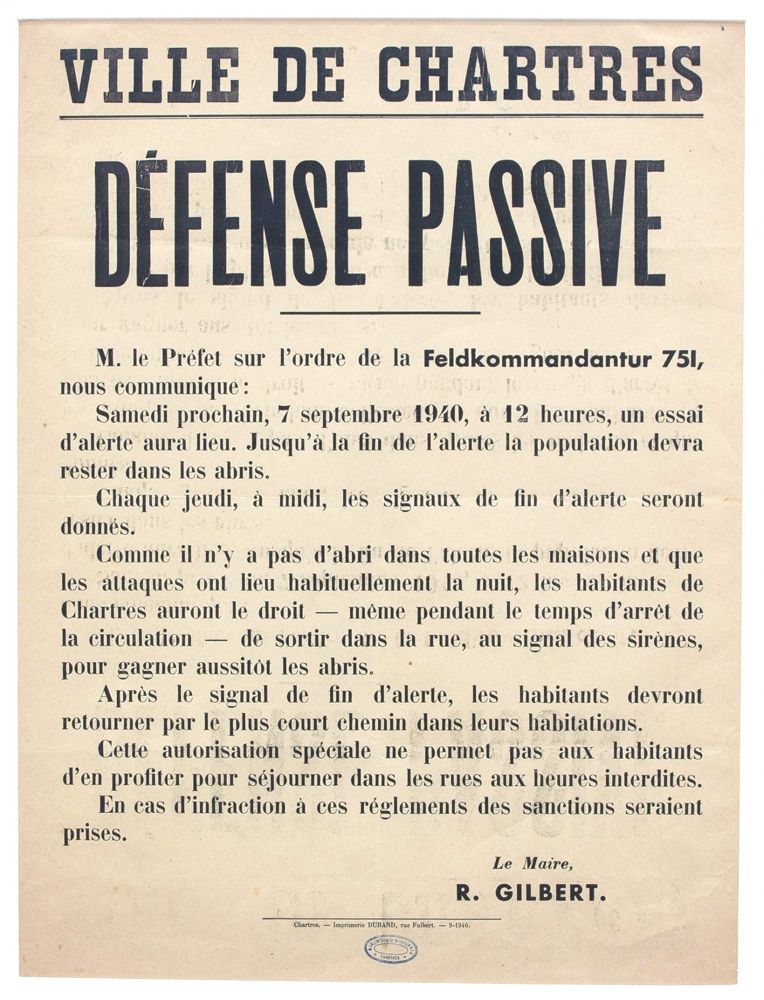 Affiche sur la défense passive, 1940
