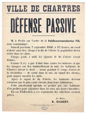 Affiche sur la défense passive, 1940. 