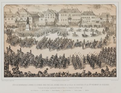 7 Fi 367 : "Fête de bienfaisance donnée le 15 mars 1860 par les jeunes gens de la ville de Chartres et le 3ème régiment de hussards"